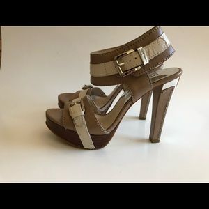 Michael Kors Ivory and Beige platform sandals